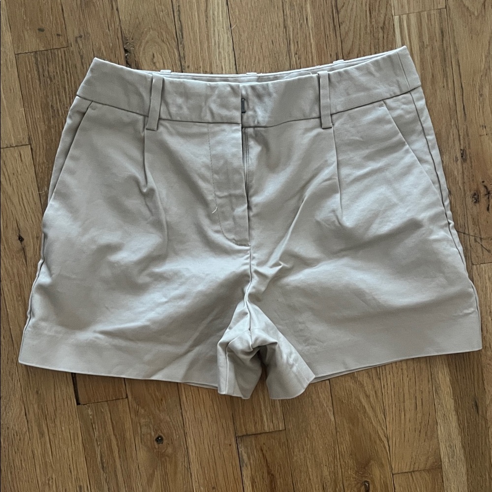 ZARA PLEATED KHAKI SHORTS - Picture 2 of 5